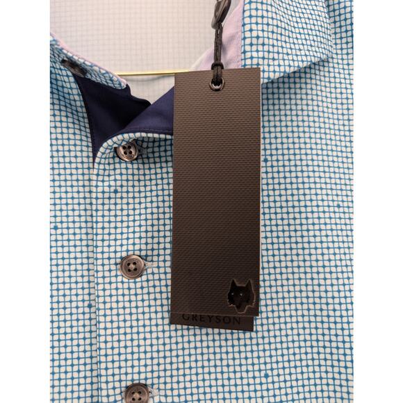 NWT Greyson Men's Beacon Short Sleeve Polo in Viper Blue size Medium - Picture 4 of 7